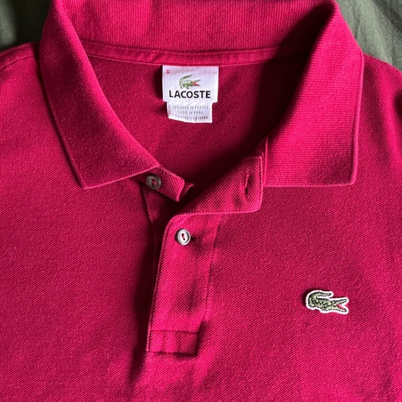 Lacoste Men's Polo Shirt in Vibrant Pink - Picture 4 of 5